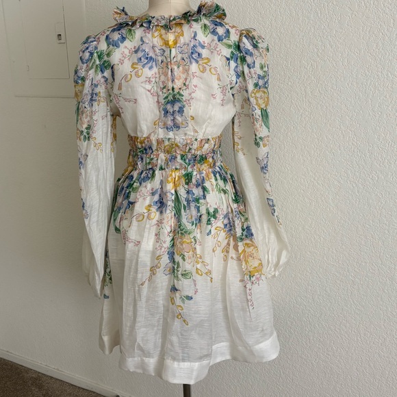 Like new zimmermann linen silk floral dress - Picture 7 of 9